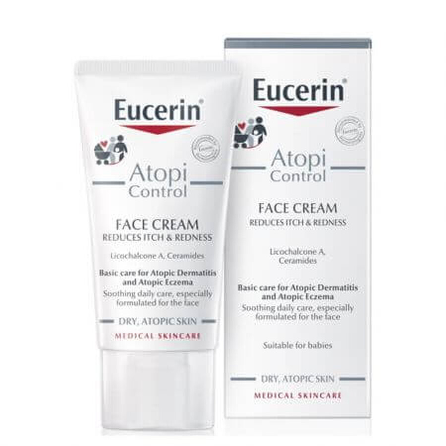 Eucerin AtopiControl Crema Facial, 50 ml