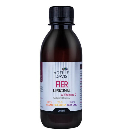 Hierro liposomal con vitamina C, líquido, 200 ml, Adelle Davis