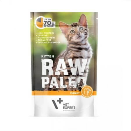 Raw Paleo Kitten feuchtes Putenfleischfutter, 100 g, VetExpert