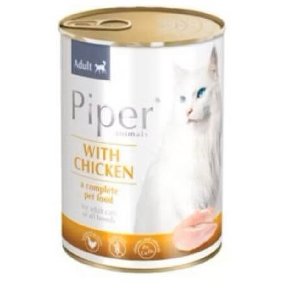 Wet food with chicken for cats, 400 g, Piper