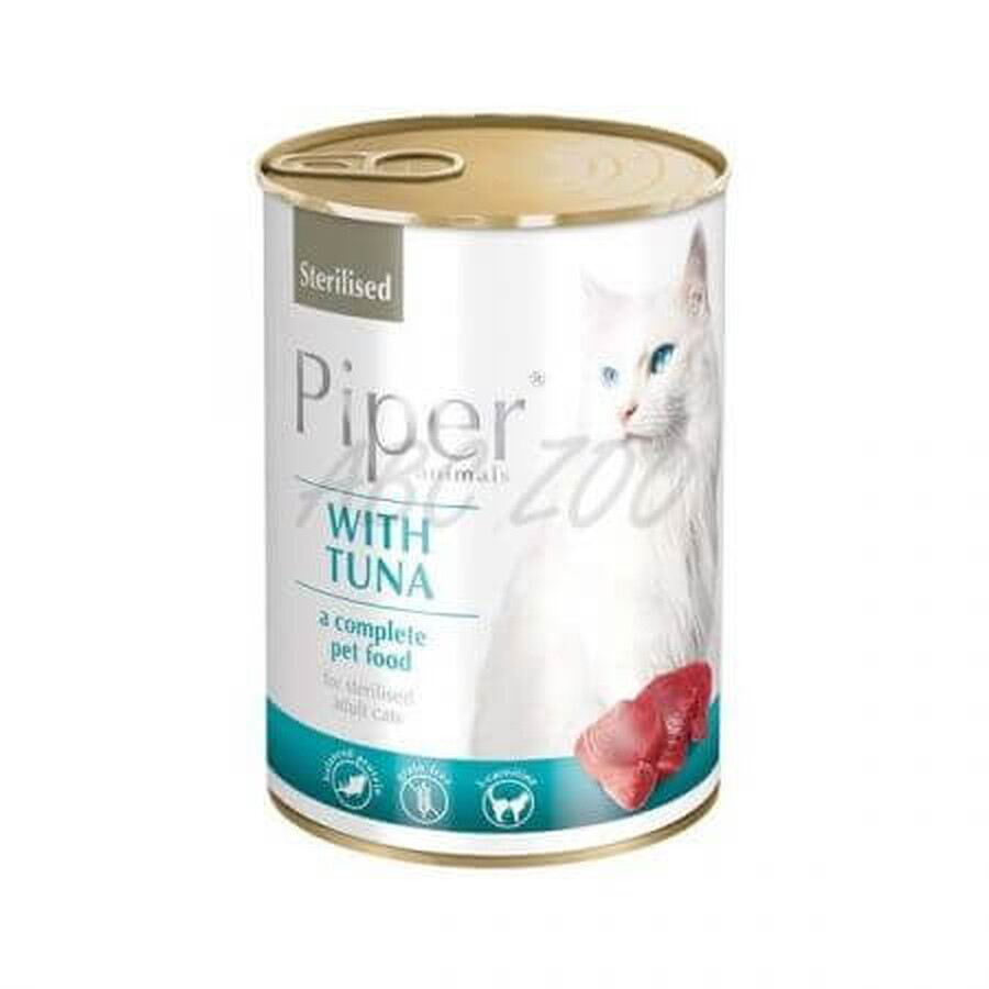 Comida húmeda de atún para gatos esterilizados, 400 g, Piper