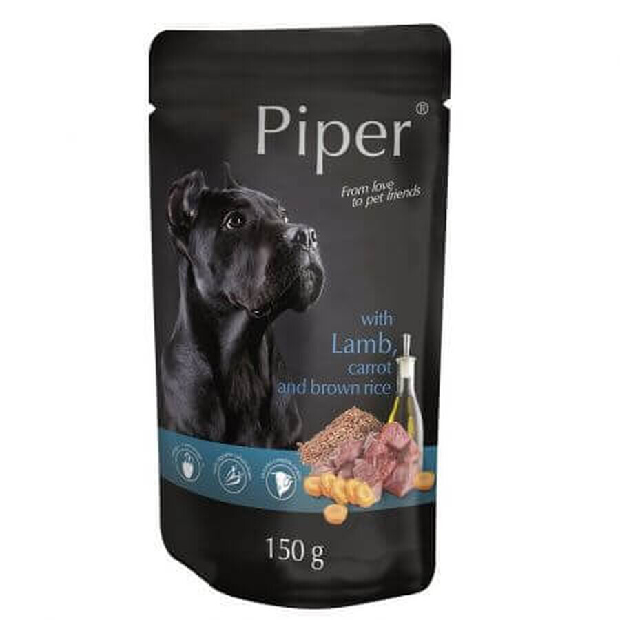 Comida húmeda para perros con cordero, zanahoria y arroz integral Adult, 150 g, Piper