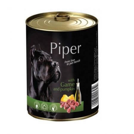 Comida húmeda para perros con venado y calabaza Adulto, 400 g, Piper