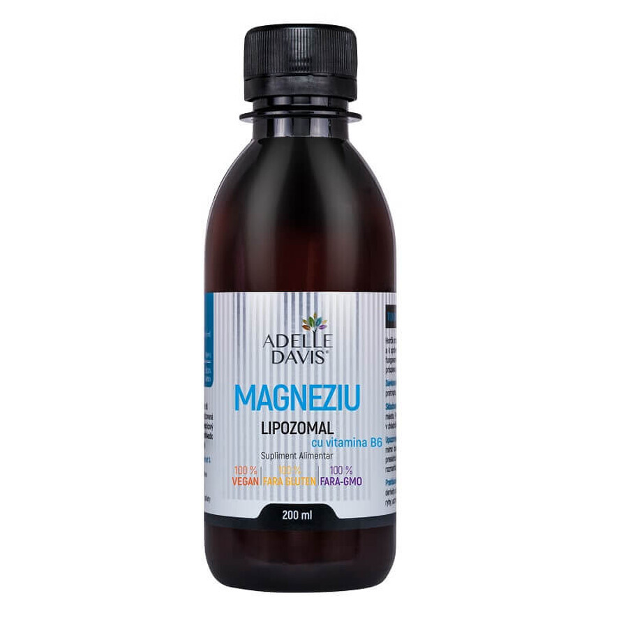 Magnesio liposomal con vitamina B6, líquido, 200 ml, Adelle Davis