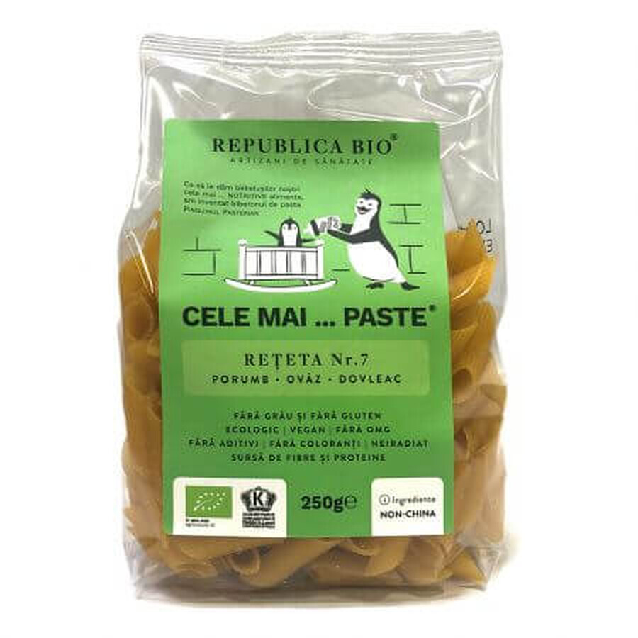 Pasta ecológica sin gluten a base de maíz, avena y calabaza Receta nº 7, 250 g, Organic Republic