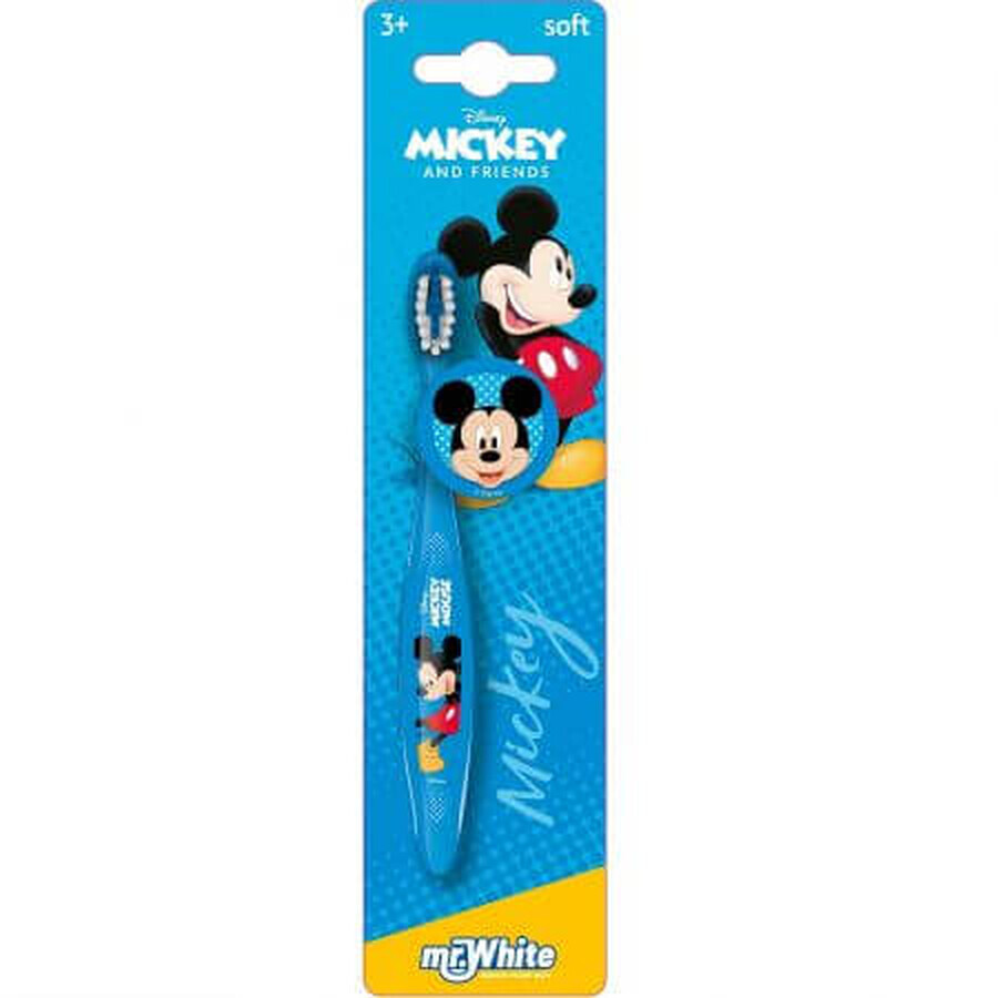 Cepillo de dientes suave con ventosa para niños Mickey Mouse, +3 años, 1 pieza, Mr White