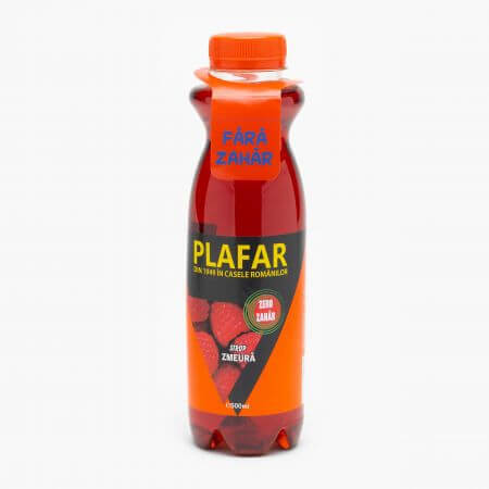 Sirope de frambuesa sin azúcar, 500 ml, Plafar