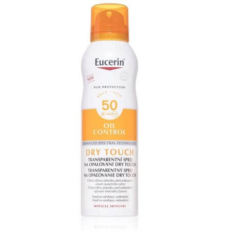 Eucerin Oil Control Invisible Skin Spray mit Sonnenschutz, SPF 50+, 200 ml