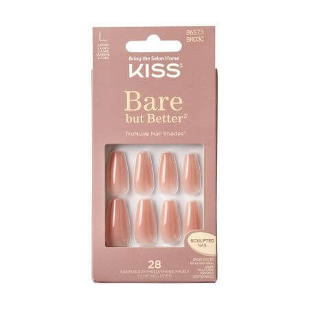 Falsche Nägel Nackt aber besser, Nude Glow Langer Sarg, Kiss