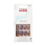 Fantasy Glitter Gel Falsche Nägel, Krush Hour Medium Squoval, Kiss