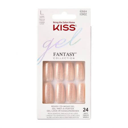 Fantasie Glitter Gel Valse Nagels, Rock Candy Long Coffin, Kiss