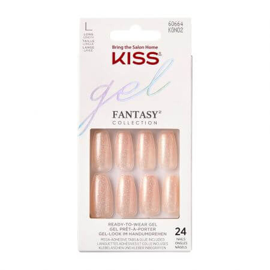 Fantasie Glitter Gel Valse Nagels, Rock Candy Long Coffin, Kiss