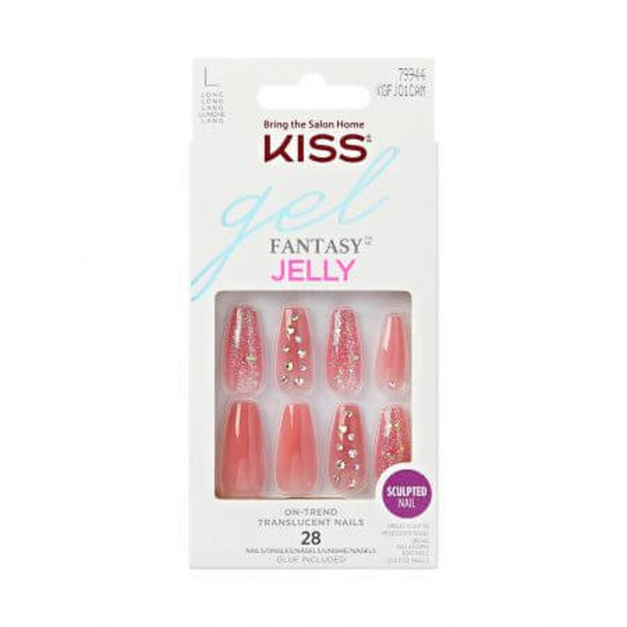 Uñas postizas Fantasy Jelly, Be Jelly Long Coffin, Kiss