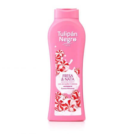 Gel Dus Fresa Y Nata Negro, 650 ml, Tulipan