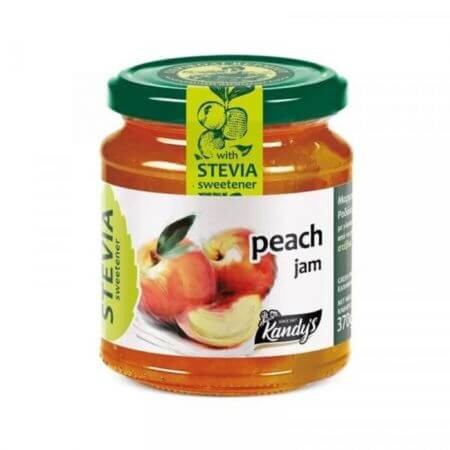 Stevia-sweetened peach jam, 370 g, Kandy's