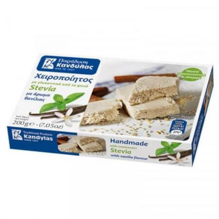 Halva de vainilla endulzada con Stevia, 200 g, Kandylas