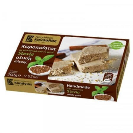 Halva integral edulcorada con Stevia, 200 g, Kandylas