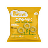 Organic Puff rings with banana flavor Organic Puff, 7 months+, 12 g, Hey Baby