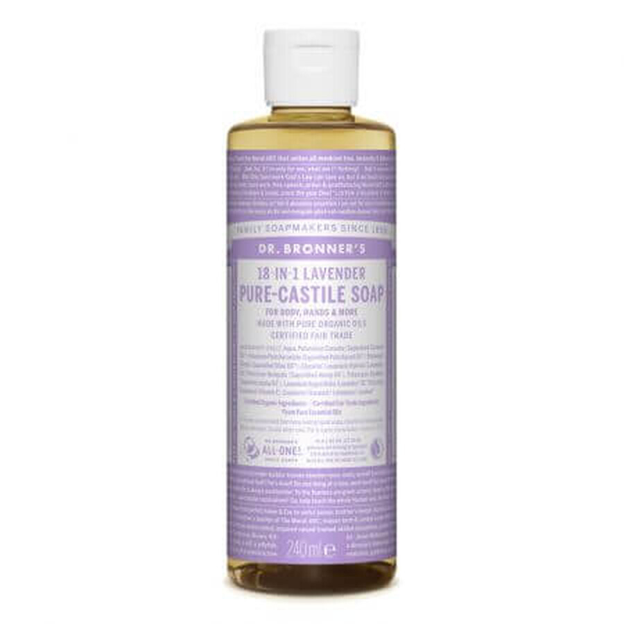 Jabón Mágico Líquido Castilia Lavanda 18 en 1, 240 ml, Dr. Bronner's