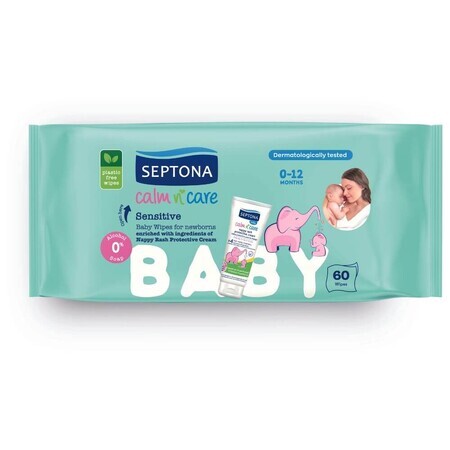 Sensitive baby wipes, 60 pieces, Septona