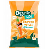 Crunchy Waves Snack crujiente ecológico con espelta, maíz y zanahoria, 3 años+, 4 x 14 g, Organix Kids