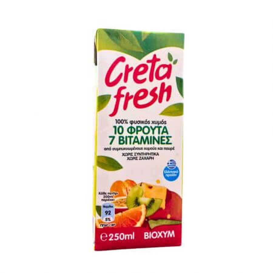 Natural juice with 10 fruits and 7 vitamins, 250 ml, Creta Fresh