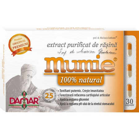 Extrait purifié de résine de momie, 30 gélules, Damar General Trading