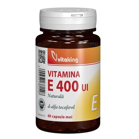 Vitamina E natural, 400 UI, 60 cápsulas, Vitaking