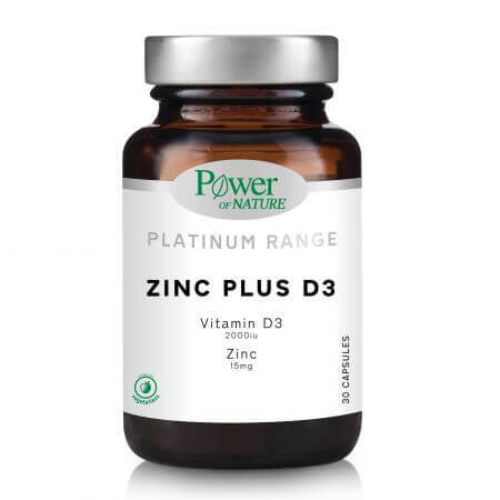 Zinc Plus C + Vitamina D3 2000iu, 30 cápsulas, Power of Nature