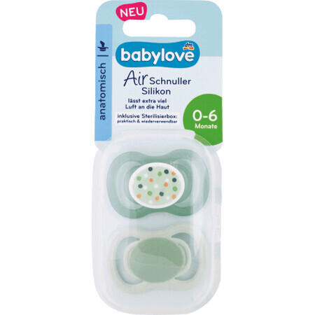 Babylove Ciuccio anatomico in silicone 0-6 mesi, 2 pz