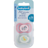 Babylove Chupete anatómico de silicona a partir de 16 meses Safari, 2 uds.