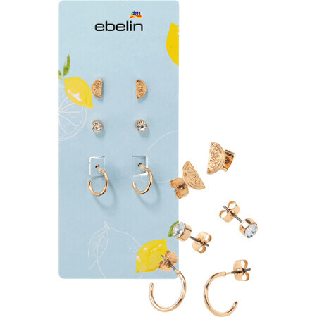 Pendientes Ebelin Lemon Squeezy, 6 piezas