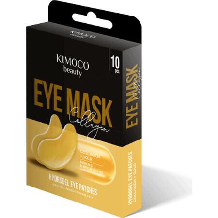 Kimoco Illuminating eye patches with collagen and gold particles, 10 pcs