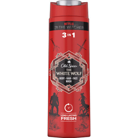 Gel de ducha Old Spice 3 en 1 WHITE WOLF, 400 ml