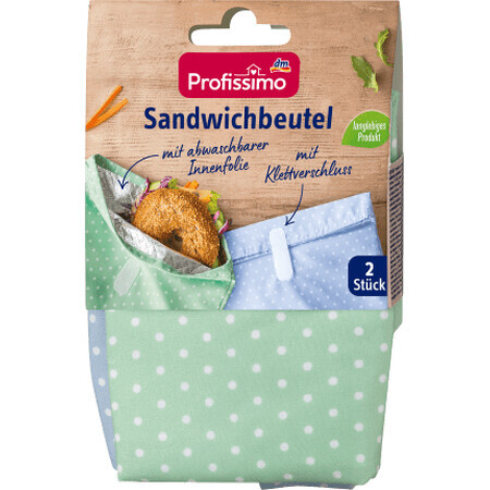 Profissimo Wiederverwendbare Sandwichtasche, 2 Stück