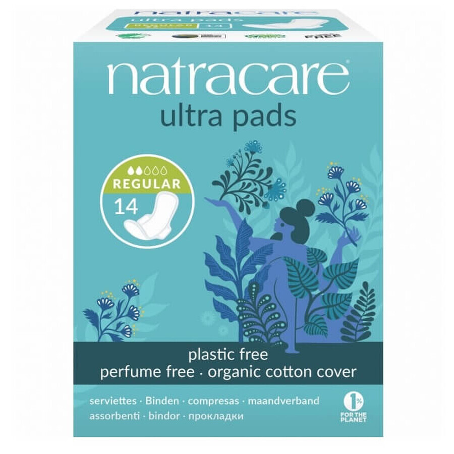 Organic Ultra Pads Regular, 14 unidades, Natracare