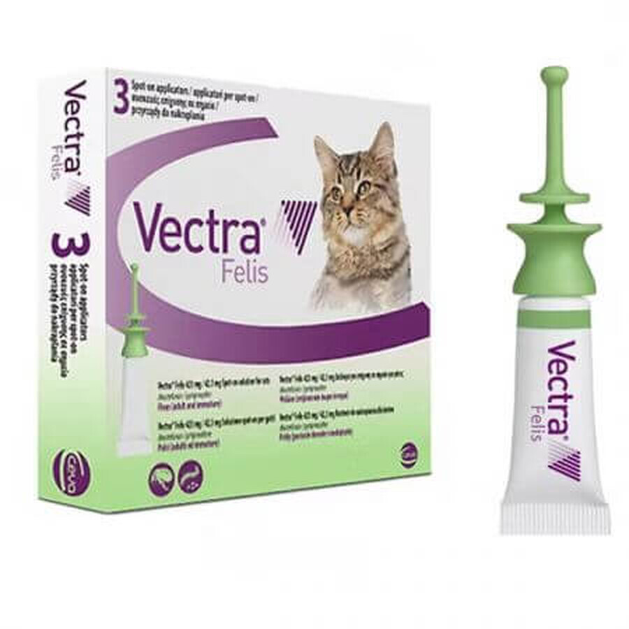 Antiparasitario externo para gatos Vectra Felis, 3 pipetas, Ceva Sante