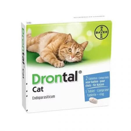 Drontal Cat Internes Antiparasitikum für Katzen, 2 Tabletten, Bayer Vet