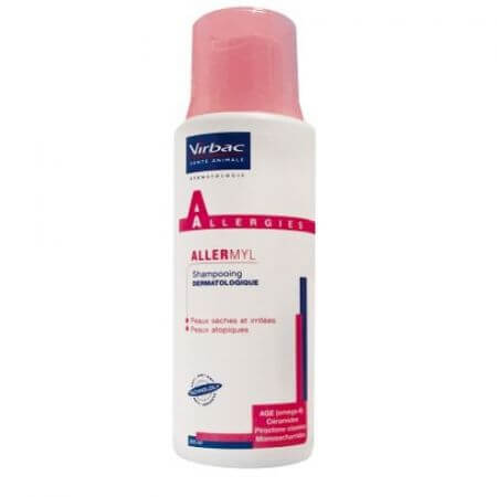 Antidermatitis-Shampoo mit beruhigender, juckreizstillender und antiallergischer Wirkung für Hunde und Katzen Allermyl, 200 ml, Virbac