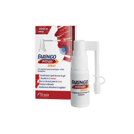 Pharyngo Intensiv spray 8,75 mg/dosis, 15 ml, Terapia