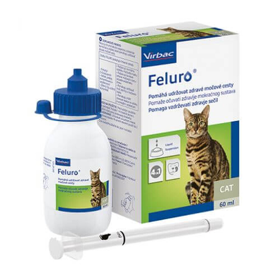 Solución oral para el mantenimiento de la salud del tracto urinario en gatos Feluro Cat, 60 ml, Virbac