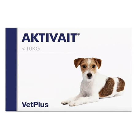 Suplemento contra los trastornos del sistema nervioso para perros de menos de 10 kg Aktivait Small Breed, 60 cápsulas, VetPlus