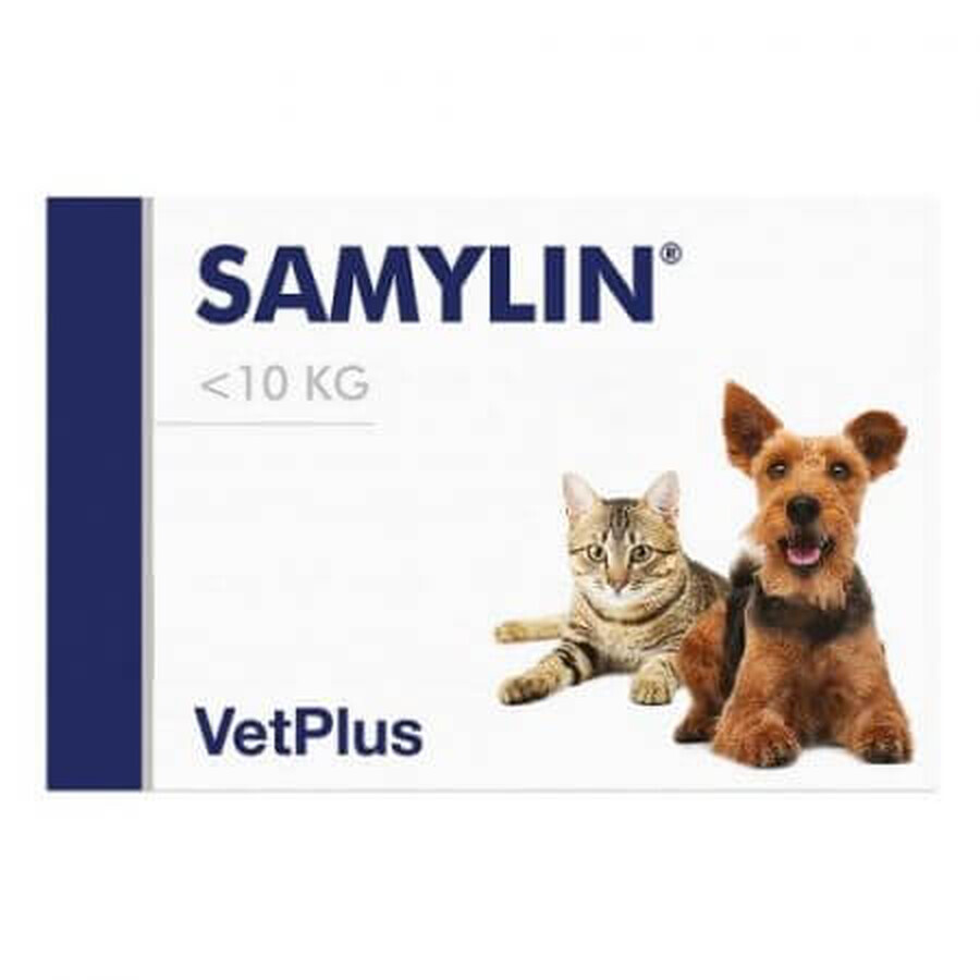 Suplemento nutracéutico para el mantenimiento de la salud hepática en perros y gatos &lt;10 kg Samylin Small Breed, 30 comprimidos, VetPlus