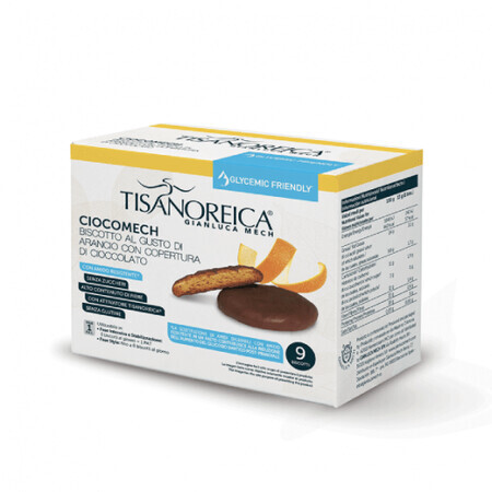 Gianluca Mech Tisanoreica Ciocomech galletas con piel de naranja y chocolate negro 9x13gr