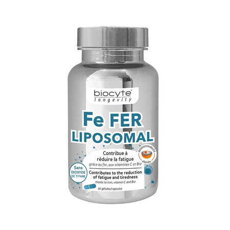 Fe Fer Lipozomal, 30 gélules, Biocyte