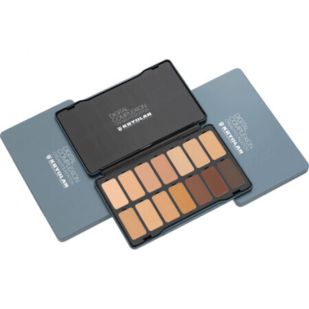 Paleta de Fond de Ten Kryolan DIGITAL COMPLEXION CREAM FOUNDATION PALETTE 14 Culori 24g