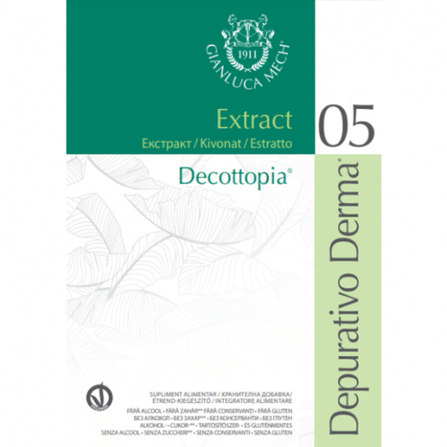 Flüssiges Nahrungsergänzungsmittel Gianluca Mech Decottopia Depurativo Derma 05 16x30ml