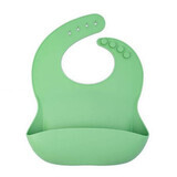 Babero ajustable de silicona suave, Verde pálido, Oaki