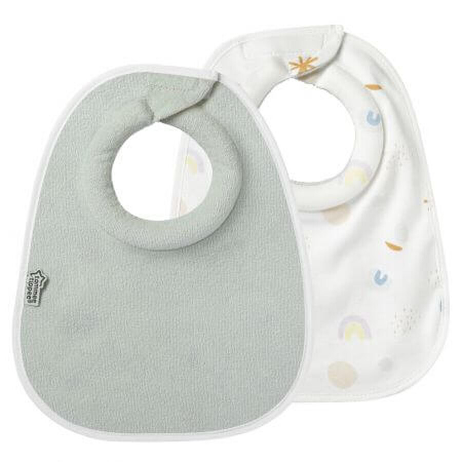 Bavettes d'allaitement, blanc/vert, 2 pièces, Tommee Tippee