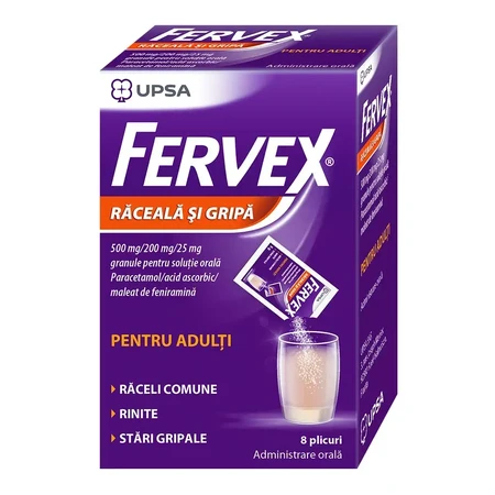 Fervex pentru adulți, 8 plicuri, Upsa